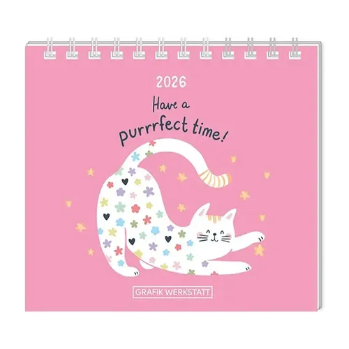 GRAFIK WERKSTATT Das Original | Mini-Kalender 2026 Have a purrrfect time! | 2026