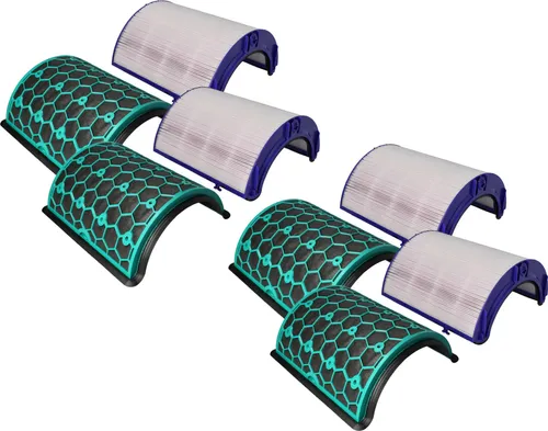 vhbw 4-teiliges Filter-Set Ersatz für Dyson 969048-02, 970341-01, 969048-03 für Luftreiniger - HEPA-Filter, Aktivkohlefilter