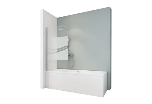 Schulte D1650 Duschwand Komfort, 80 x 140 cm aus Sicherheitsglas - Duschabtrennung für Badewanne, 5 mm ESG-Glas, pendelbar um 180°, robuster Aluminium-Wandanschluss in alunatur für optimalen Spritzschutz.
