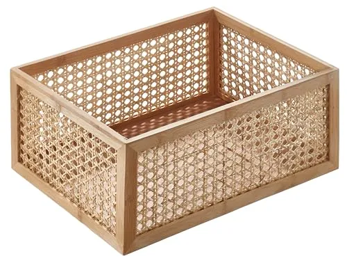 Kobolo Aufbewahrungskorb aus Holz und Rattan, groß von Kobolo