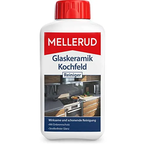 MELLERUD Glaskeramik Kochfeld Reiniger 0,5 l - Herdreiniger für Glaskeramik, entfernt mühelos eingebrannte Rückstände und sorgt für streifenfreien Glanz. Schützt die Oberfläche vor Neuverschmutzung und Schädigungen.