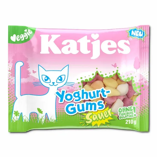 Katjes Yoghurt-Gums sauer, veganes Fruchtgummi, 210g Beutel 6,05€/1kg