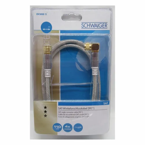 Sat Anschlusskabel 3m f-Stecker Antennenkabel 4-fach Winkel SCHWAIGER 505863