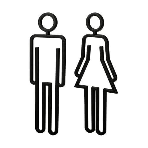 Männer & Frauen Symbol Toilettenschild, WC-Schild für Toilette Badezimmer Kleiderschrank (Schwarz)