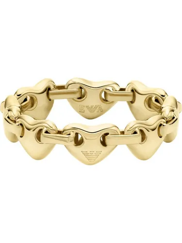 Emporio Armani Fingerring für Damen – Goldfarbener Metallring Größe 56 - Eleganter Fingerring aus goldfarbenem Metall mit IP-Gold-Oberfläche. Ideal für besondere Anlässe oder als stilvolles Accessoire im Alltag.