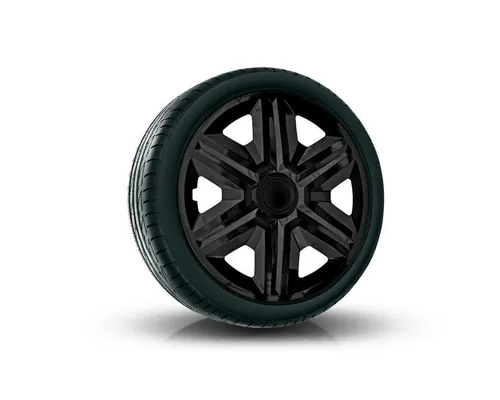 NRM Radkappe ACTION 15 Zoll in Schwarz - Radkappen für Stahlfelgen im 4er Set, aus robustem ABS Kunststoff für lange Haltbarkeit und ansprechendes Design. Ideal für eine stylische Fahrzeugoptik.
