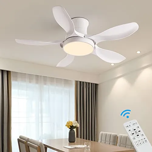 Eurotondisplay SX020-122 Deckenventilator mit LED Beleuchtung - Deckenventilator mit Fernbedienung, einstellbarer Lichtfarbe und 6 Geschwindigkeiten für individuellen Komfort. Ideal für frische Luftzirkulation und stimmungsvolle Beleuchtung.