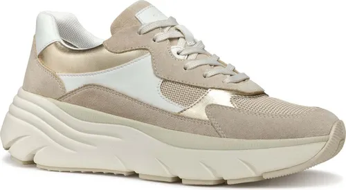 Geox GEOX DIAMANTA Sneaker für Damen in Beige, 38 EU - Sportliche Sneaker aus Veloursleder und Textil, mit herausnehmbarer Innensohle und rutschfester Gummisohle für optimalen Komfort und Stil.