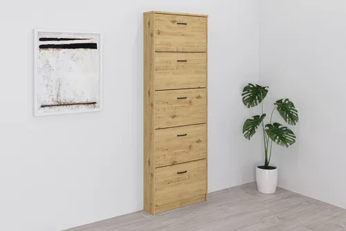 FMD Schuhschrank Step 5 Schuhkipper mit 5 Schuhklappen, Höhe 168,5 cm, Tiefe 17 cm