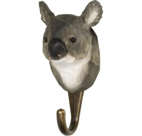 Wildlife Garden Garderobenhaken Hand Carved Hook Koala - Kleiderhaken aus handgeschnitztem Holz, bringt den Zauber der Natur in Ihr Zuhause und bietet eine charmante Möglichkeit, Ihre Garderobe zu organisieren.