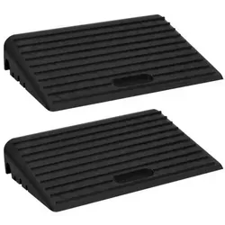 vidaXL Bordsteinrampe 150981, Gummi, 50 x 11 x 30cm, 10000kg Tragkraft, 2 Stück - Werkstatteinrichtung: Robuste Gummi-Rampe mit rutschfester Oberfläche, ideal zum Überwinden von Höhenunterschieden bis 11cm, perfekt für Autos, Rollstühle und mehr.