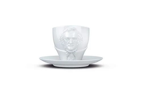 Richard Wagner Porträt-Tasse - Belletristik: Hochwertige Tasse mit filigranen Reliefs, ideal als Geschenk für Musikliebhaber und perfekt für täglichen Genuss von Kaffee oder Tee.