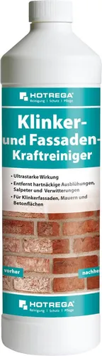 HOTREGA Klinker- und Fassaden-Kraftreiniger, Steinreiniger, Terrassenreiniger, Konzentrat 1 L