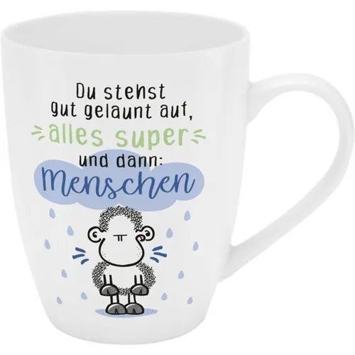 TASSE BECHER DU STEHST GUT GELAUNT AUF UND DANN MENSCH 350 ML VON SHEEPWORLD NEU