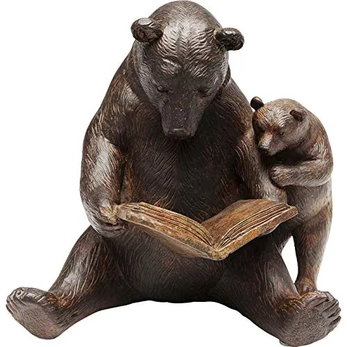 Kare Design Deko Figur Reading Bears - Sammlerfigur aus handgefertigtem Kunstharz, zeigt eine liebevolle Bärenfamilie und schafft mit warmen Brauntönen eine entspannte Atmosphäre.