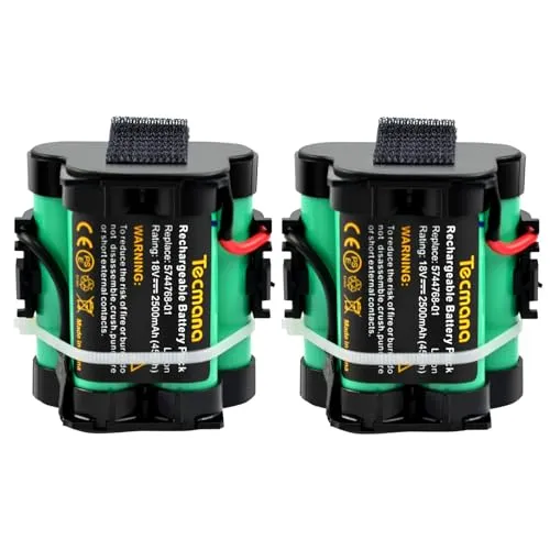 2X Tecmana 2.5Ah 18V Ersatzakku Kompatibel mit Gardena Mähroboter R38Li R40Li R45Li R50Li R70Li R75Li R80Li 124562, für Husqvarna Automower 105 305 308 308X