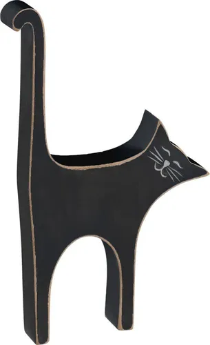 Dekofigur Katze schwarz, Höhe 17 cm