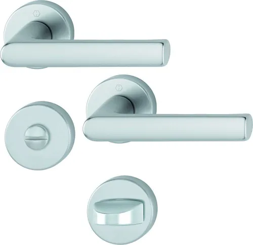 Hoppe SchnellstiftPlus-Aluminium-Innentür-Rosetten-Garnitur 1700/42 KB/42KBS, F1 WC, 37-47 mm