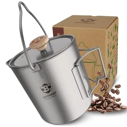 Bestargot French Press Titan Camping Kaffeekocher 750ml