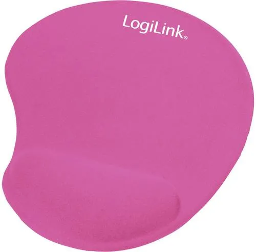 LOGILINK ID0027P - Mauspad mit Silikon Gel Handauflage, pink, ergonomisch für entspannte Handgelenke und rutschfeste Unterseite