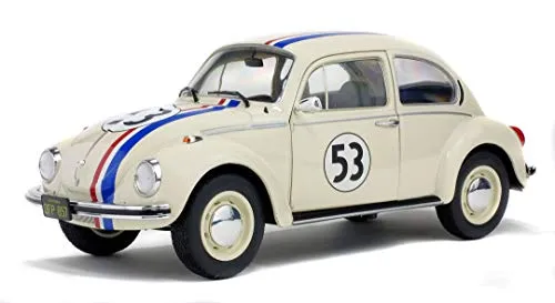 Solido S1800505 VW Käfer 1303 Racer 53 - Maßstab 1:18, detailgetreues Modellauto in beige mit funktionierender Lenkung