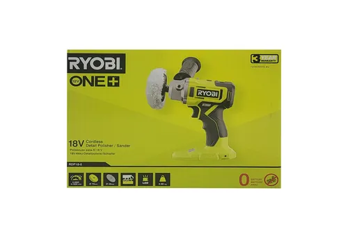 RYOBI 18 V ONE+ Akku-Polierer und Schleifmaschine RDP18-0 - Schleifmaschine mit 2-Gang-Getriebe und abnehmbarem Handgriff, ideal zum Entfernen von Kratzern und Unebenheiten am Auto. Inklusive LED-Arbeitslicht für optimale Sicht.
