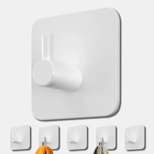 4smile Handtuchhaken ohne Bohren, 6er Set in weiß von 4smile