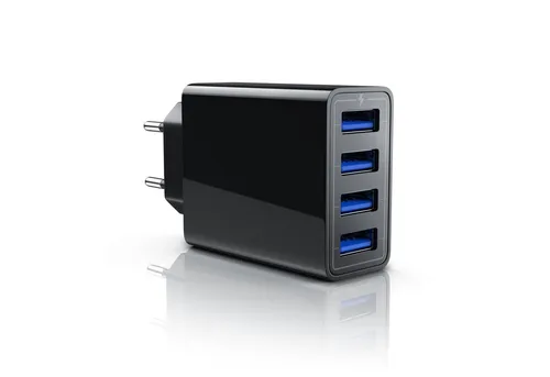 Aplic USB-Ladegerät (5000 mA, 4-Port Netzteil für Handy, Tablet uvm. 5000mA, 2,4A Max. je Port, 25W)
