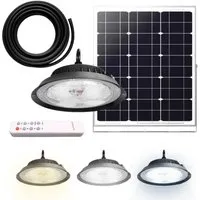 LUXULA dimmbare LED Hängeleuchte mit Solarpanel - Lampen für Außenbereich mit Fernbedienung, 10W 1200lm, IP44 wetterfest, ideal für Garten und Terrasse, flexible Anwendung dank externem Solarpanel.