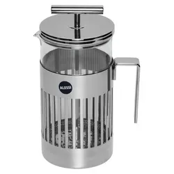 Alessi 9094/8 - Edelstahl Teepresse für 8 Tassen - Teepresse aus glänzend poliertem Edelstahl 18/10 und hitzebeständigem Glas, perfekt für Kaffeeliebhaber und stilvolle Zubereitung.