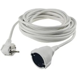 ChiliTec Verlängerungskabel 18854, für innen, Schutzkontakt, Kabeltyp H05VV-F aus Kunststoff, weiß, 10 m
