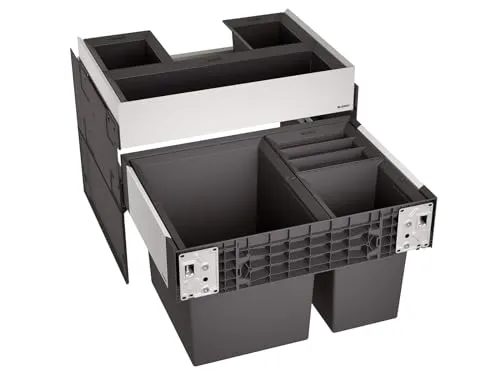 BLANCO Einbaumülleimer Select II 60/3 Orga - 3-fach Abfallsammler für 60 cm Schubladenschränke, mit flexiblen Eimerkombinationen für optimale Mülltrennung und einfache Montage, ideal für eine ordentliche Küche.