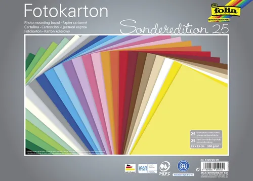 folia Fotokarton (B)250 x (H)350 mm 300 g/qm sortiert 25 Blatt