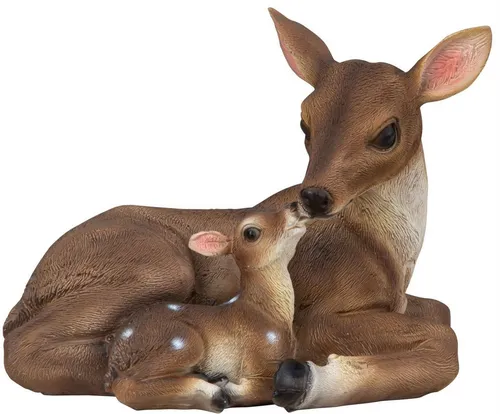 Geschenkestadl Tierfigur Reh mit Rehkitz liegend Figur 14cm x 18cm Dekorationsfigur Deko Haus (1 St)