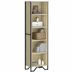 vidaXL Bücherregal Sonoma-Eiche 50x31x169 cm - Regal aus Holzwerkstoff mit 5 offenen Fächern, ideal für Bücher und Deko. Stabil und modern mit Metallfüßen, perfekt für jeden Raum.