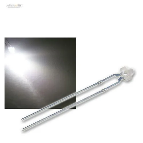 LED 1,8mm WEISS, Linse diffus weiß, im Set, weiße LEDs, white, blanch, bianco 50