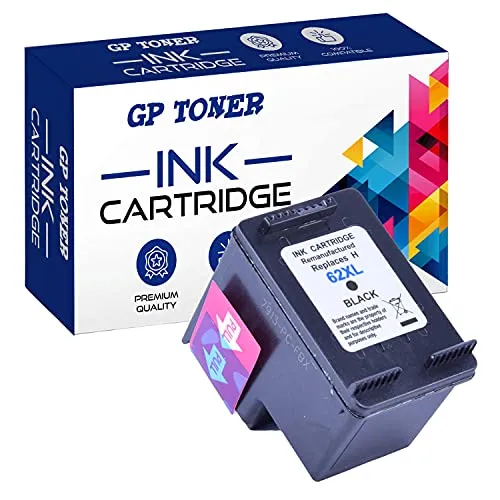GP TONER DRUCKER PATRONEN Kompatibel mit HP 62-XL für HP Envy 5540 5600 7600 Series e-All-in-One, OfficeJet 200 250 5700 5740 8000 Series, Menge:1x Schwarz