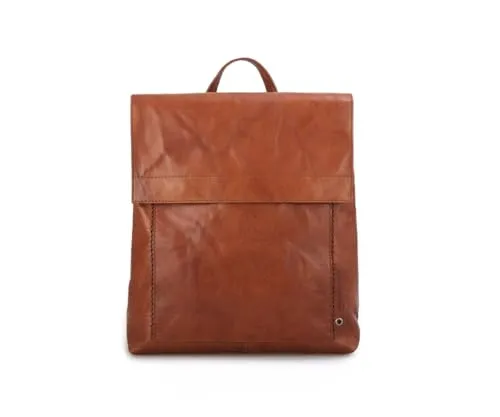 Spikes & Sparrow Lederrucksack Ladies Sequoia, Brandy - Tagesrucksack mit zwei Hauptfächern, verstellbaren Riemen und inklusive Regenschutz – ideal für stilvolle Ausflüge.
