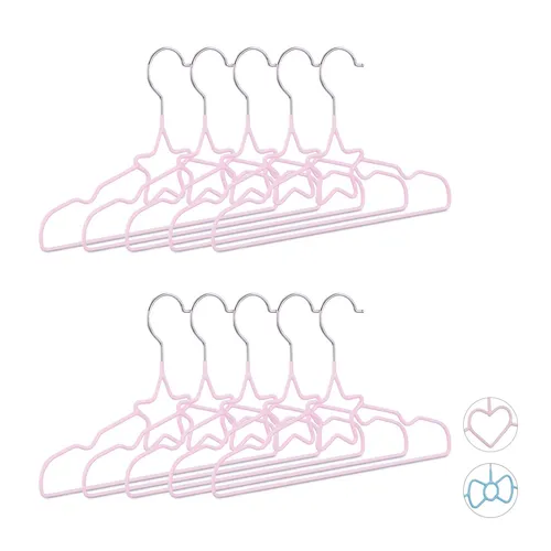 Kinderkleiderbügel Stern Rosa 50 x von Relaxdays