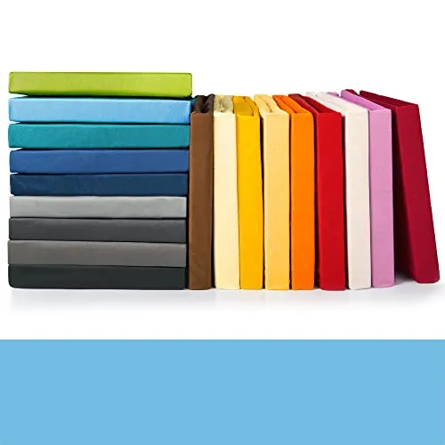 CelinaTex Jade Spannbettlaken 140x200-160x200 cm Aqua blau Microfaser Spannbetttuch Jersey Bettlaken