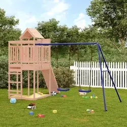 vidaXL Spielturm aus massivem Douglasienholz - Robuster Spielturm für Kinder, gefertigt aus langlebigem Douglasien-Massivholz, ideal für fantasievolle Abenteuer im eigenen Garten.