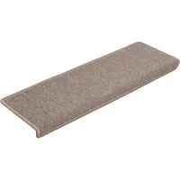 vidaXL Teppich-Treppenstufen 15 Stk. 65x21x4 cm Hellbraun - Fußmatten für sicheren Halt und Schutz, rutschfest und geräuschdämpfend, ideal zur Vermeidung von Abnutzung der Treppe.