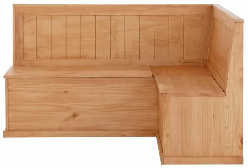 Home affaire Eckbank Sara – Massivholz mit Stauraum, 160 cm in beige von Home Affaire