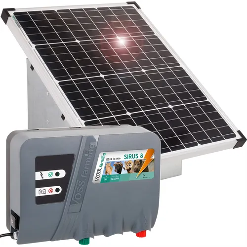 55W Solar Box & 12V Weidezaungerät mit 7,6 Joule Elektrozaun Weidezaun Batterie
