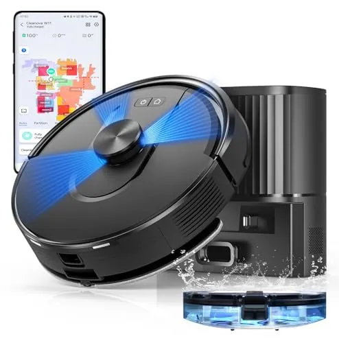 W11 Saugroboter mit Wischfunktion - Roboterstaubsauger mit 5000Pa Saugkraft und LiDAR-Navigation, ideal für gründliche Teppichreinigung und müheloses Wischen.