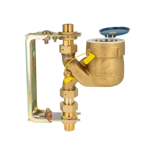 Fallrohr Hauswasserzähler Kombi-Set, Baulänge 105 mm, inkl. Bügel 3/4 Zoll, verstellbare Ausführung, verzinkt