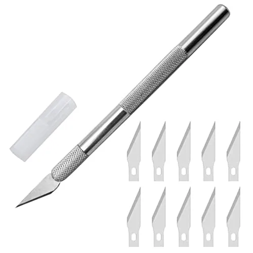 Yoezuo Skalpell Set Precision Carving Craft Messer Set mit 10 Stück Ersatzklingen DIY Schnitzmesser Bastelmesser skalpell Cutter klingen Cuttermesser Profi Hobbymesser Schnitzmesser Caving