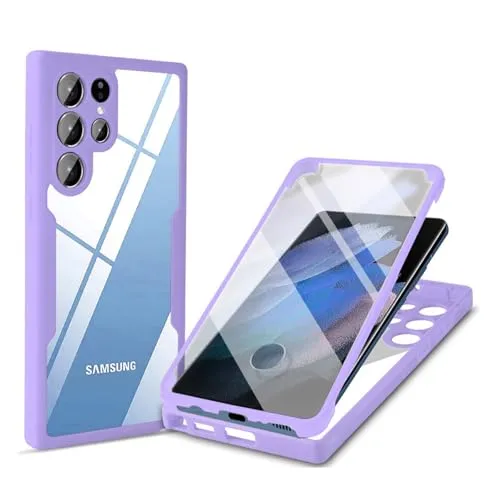 Grad Hülle Kompatibel mit Samsung Galaxy S21 Ultra | Handyhülle mit eingebautem Displayschutz für Galaxy S21 Ultra | Lila 360