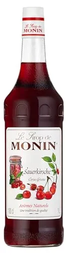 Monin Sirup Sauerkirsche (1 x 1,0l) - für Cocktails - Limonaden und Desserts - fruchtiges Geschmackserlebnis - natürliche Zutaten
