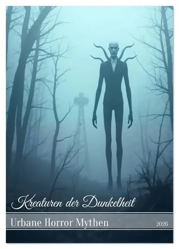 Sell Pixs:Sell | Kreaturen der Dunkelheit - Mystischer Kalender 2025 - Entdecken Sie 12 finstere urbane Horrorlegenden in diesem einzigartigen Kalender. Perfekt für Fans von Belletristik und Science-Fiction, bringt er mystische Atmosphäre in Ihr Zuhause.